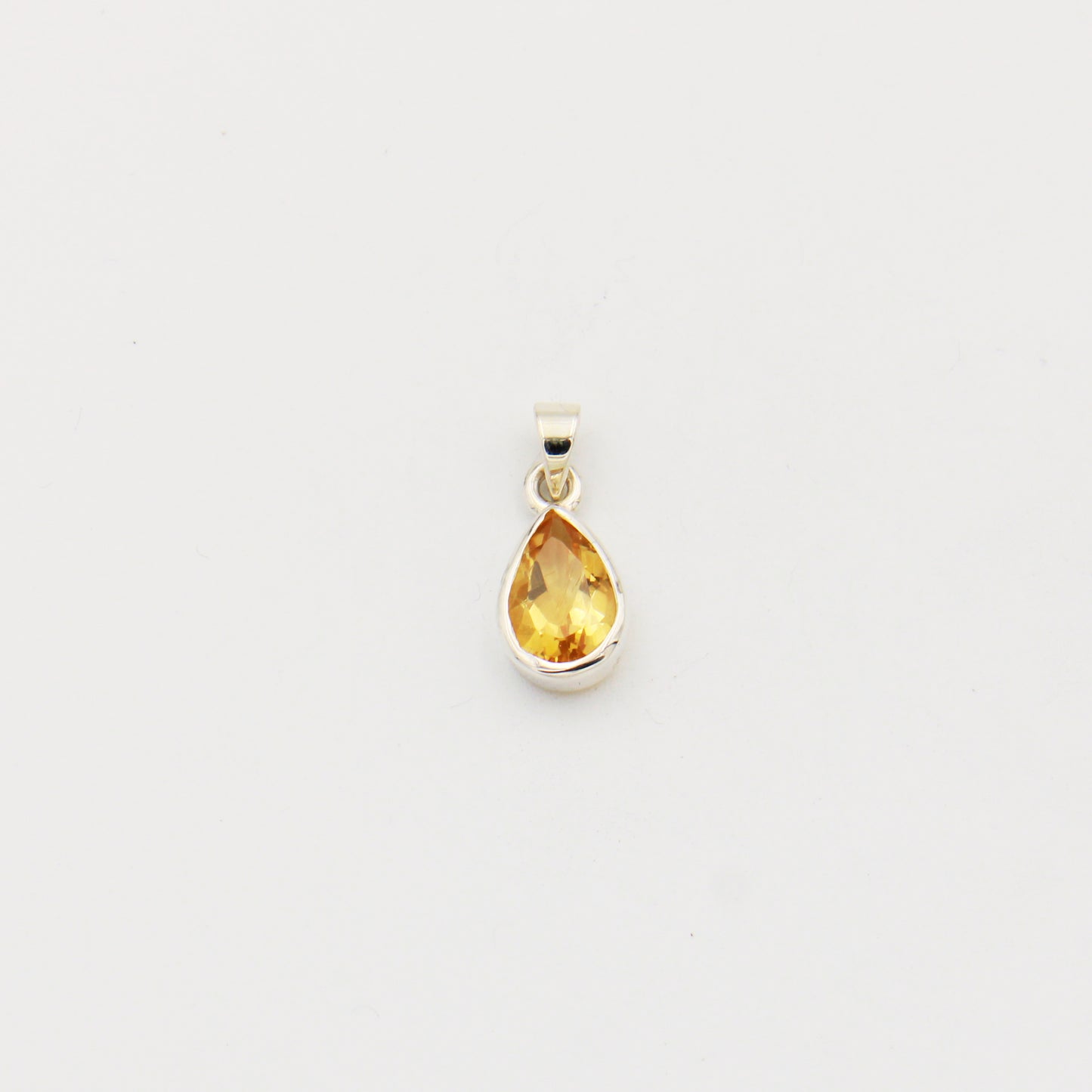 Citrine Pear Sterling Pendant
