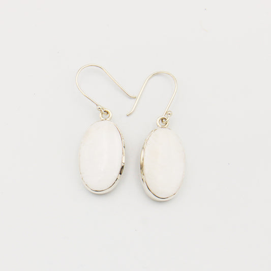 Scolecite Oval Sterling Earrings