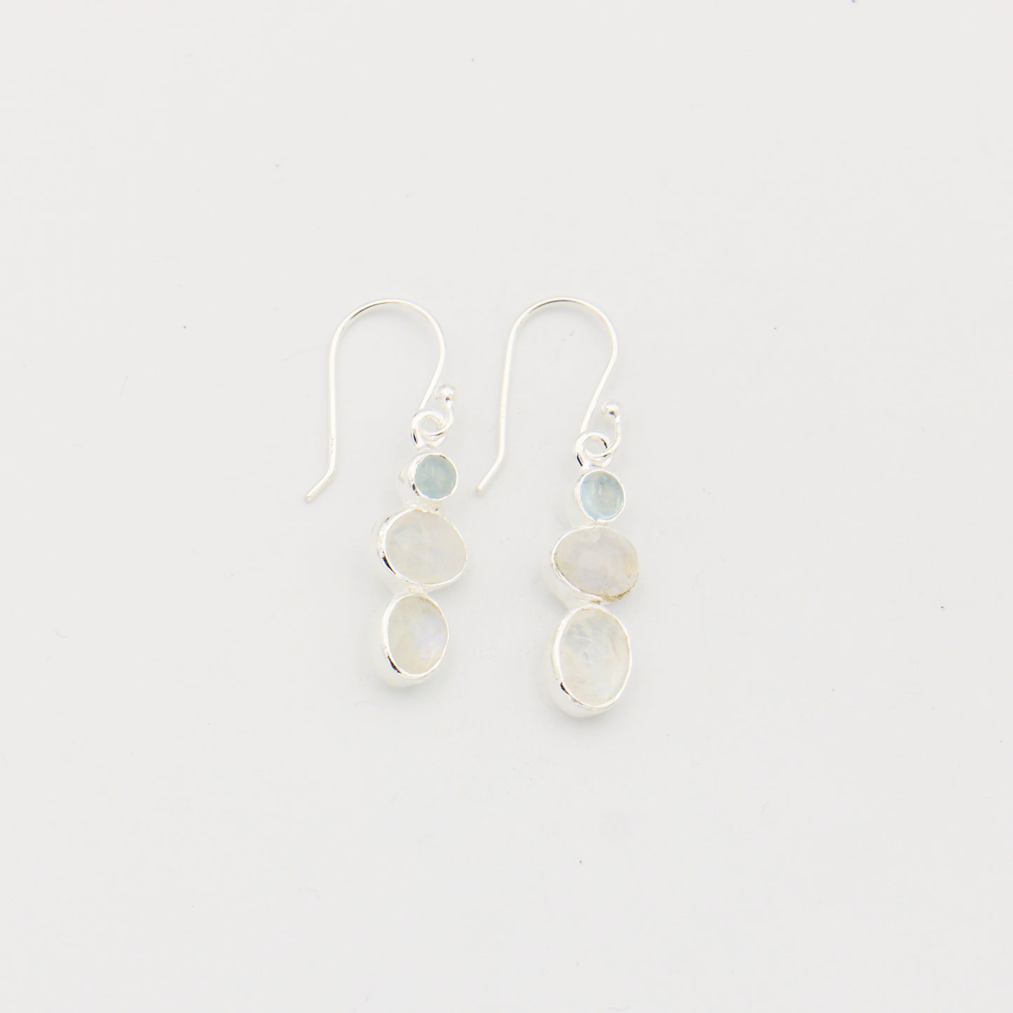 Moonstone & Aquamarine Sterling Earrings