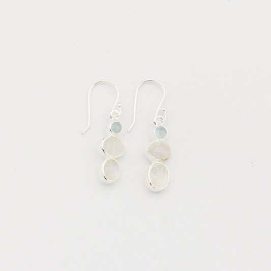 Moonstone & Aquamarine Sterling Earrings
