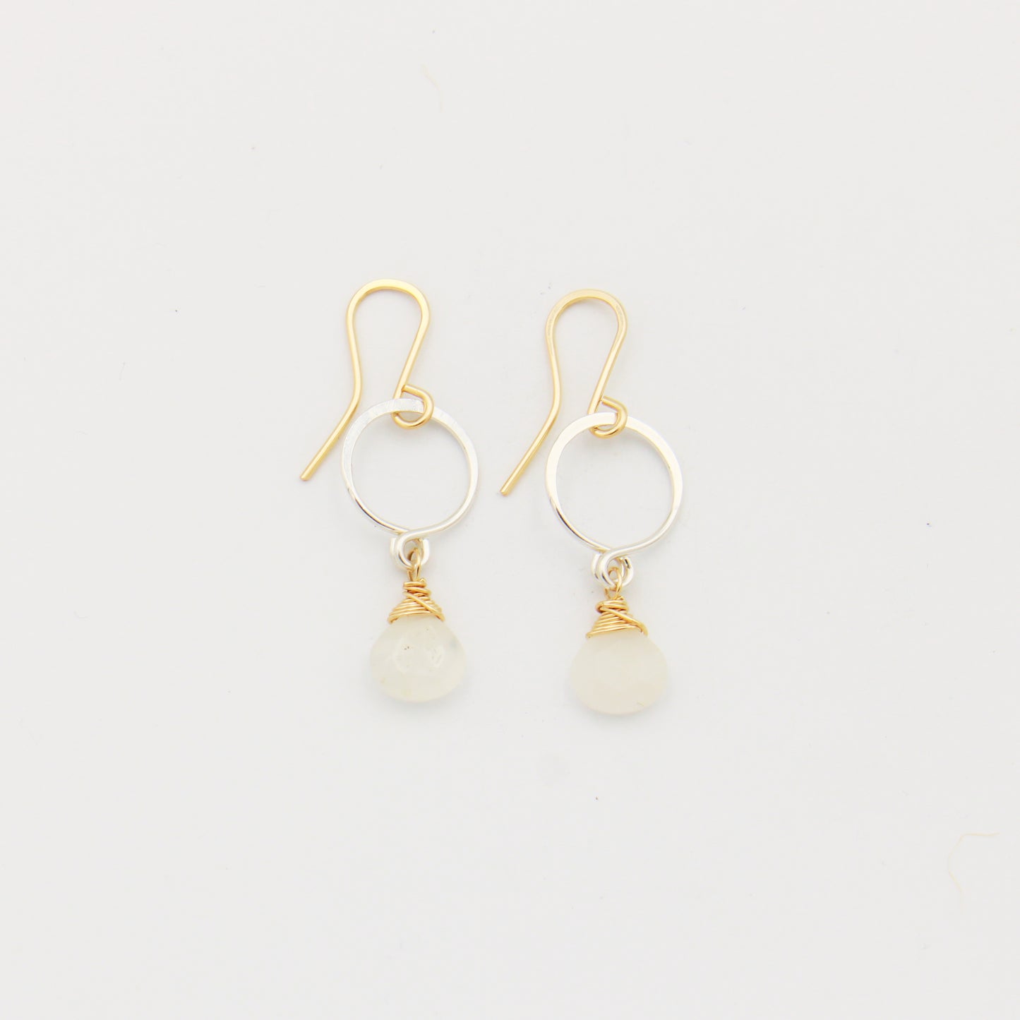 Moonstone Drop GF Sterling Earrings