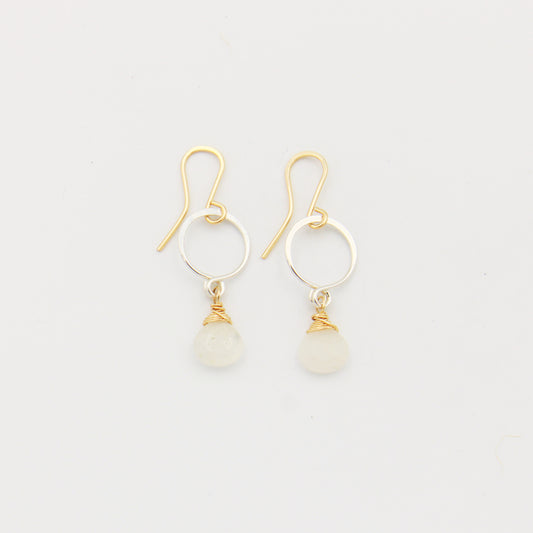 Moonstone Drop GF Sterling Earrings