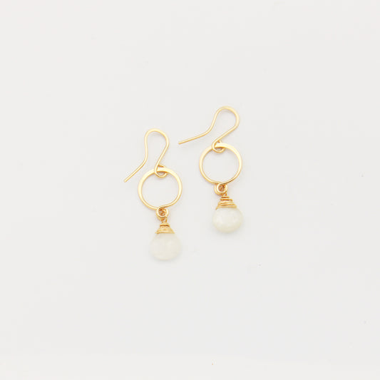 Petite GF Moonstone Drop Earrings