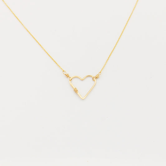 Mended Heart GF Necklace with Garnet 16-17.5"