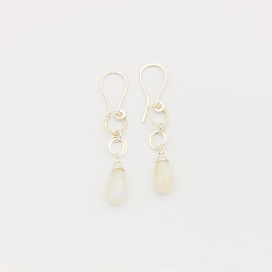 Moonstone Drop Sterling Earrings