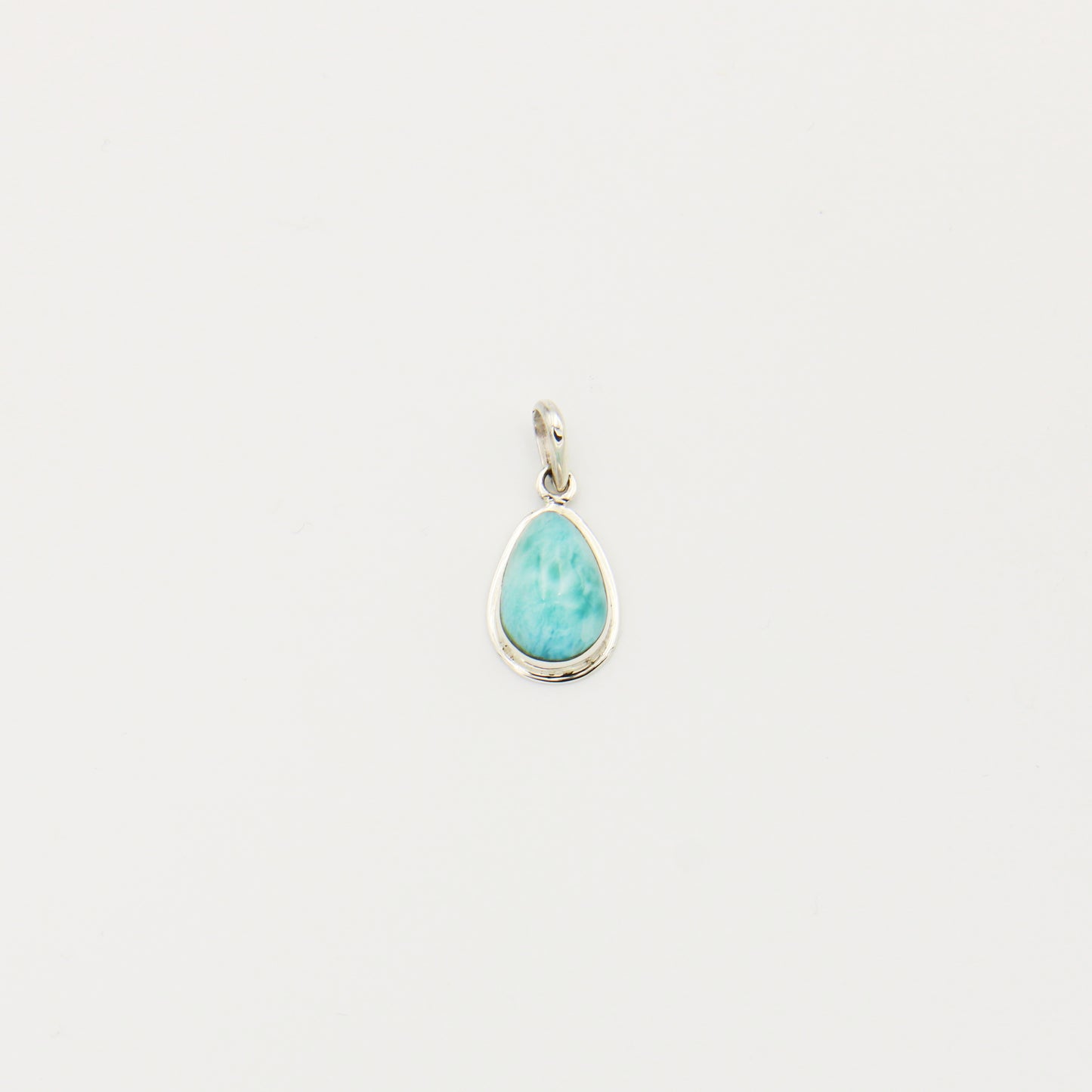 Larimar Teardrop Sterling Bezel Pendant