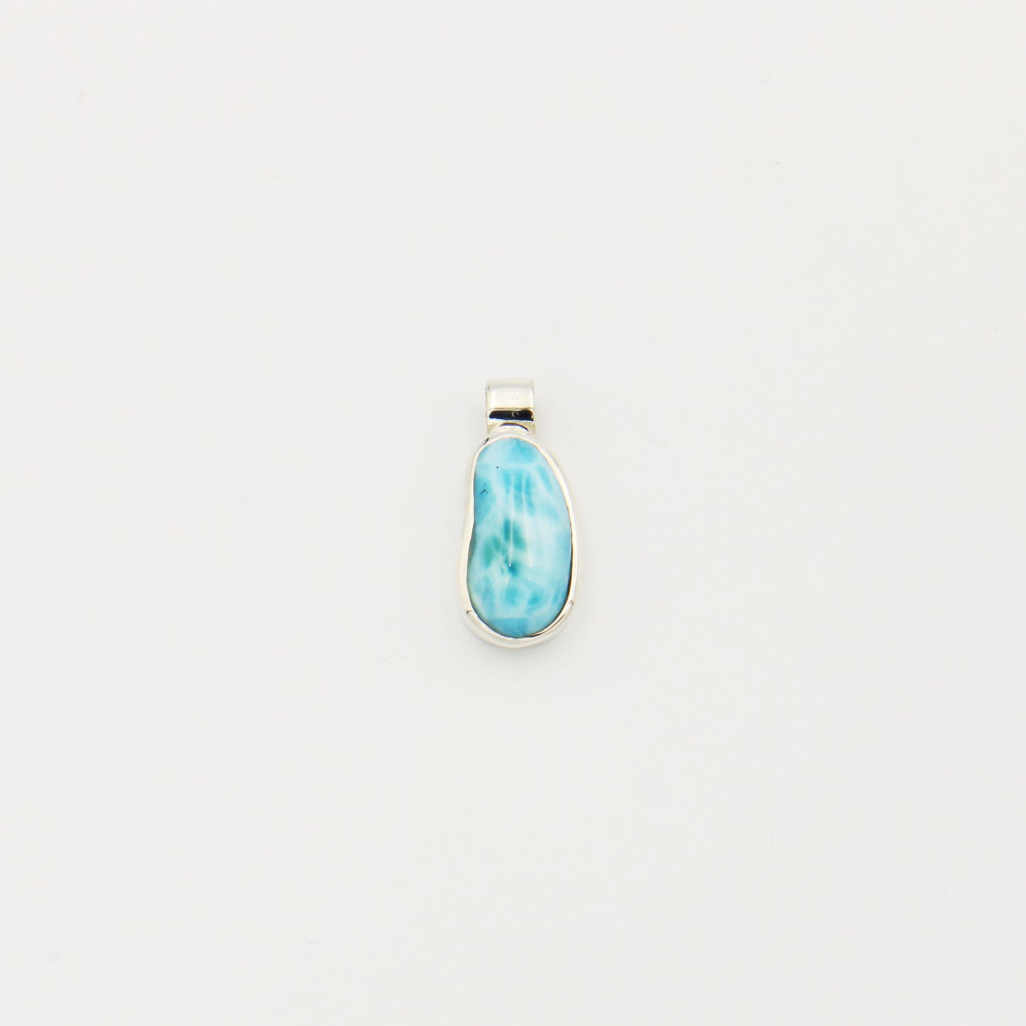 Larimar Bean Sterling Pendant