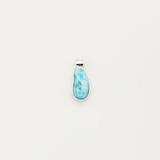 Larimar Bean Sterling Pendant