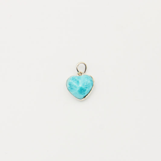 Larimar Heart Sterling Silver Pendant