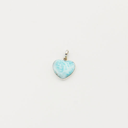 Larimar Heart Sterling Silver Pendant