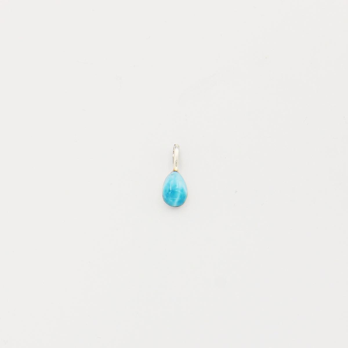 Larimar Tiny Pear Sterling Pendant