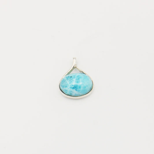 Larimar Oval Twist Sterling Pendant