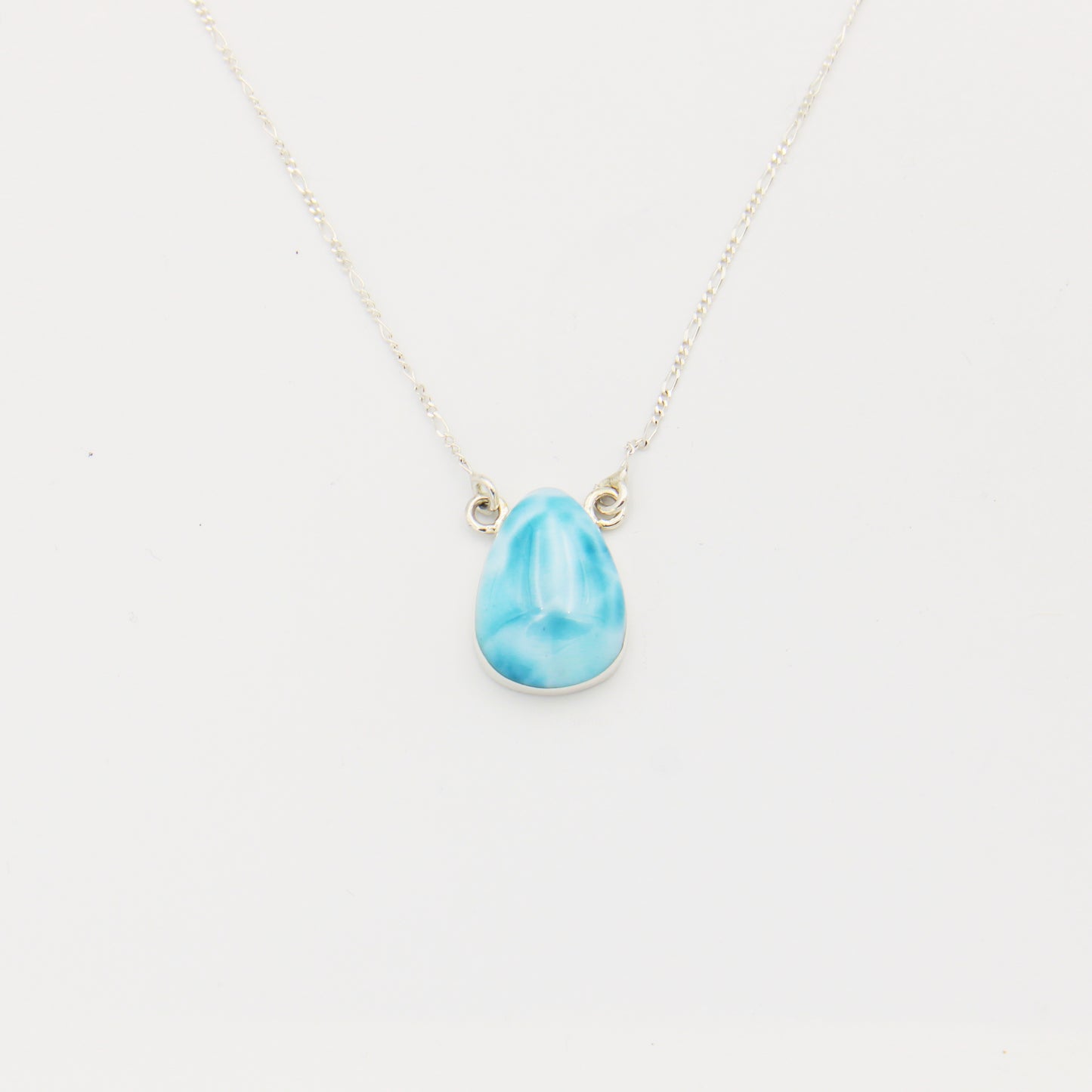 Larimar Teardrop Sterling Silver Necklace