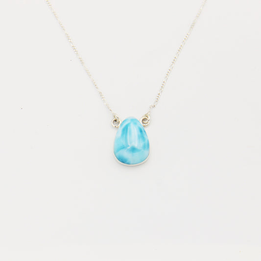 Larimar Teardrop Sterling Silver Necklace