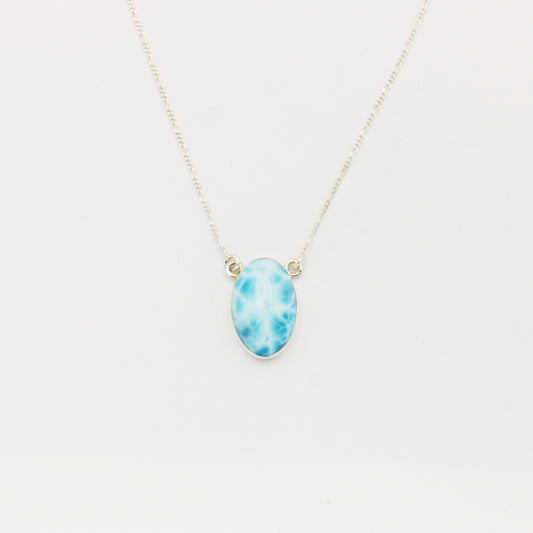 Larimar Oval Sterling Necklace 18.5"