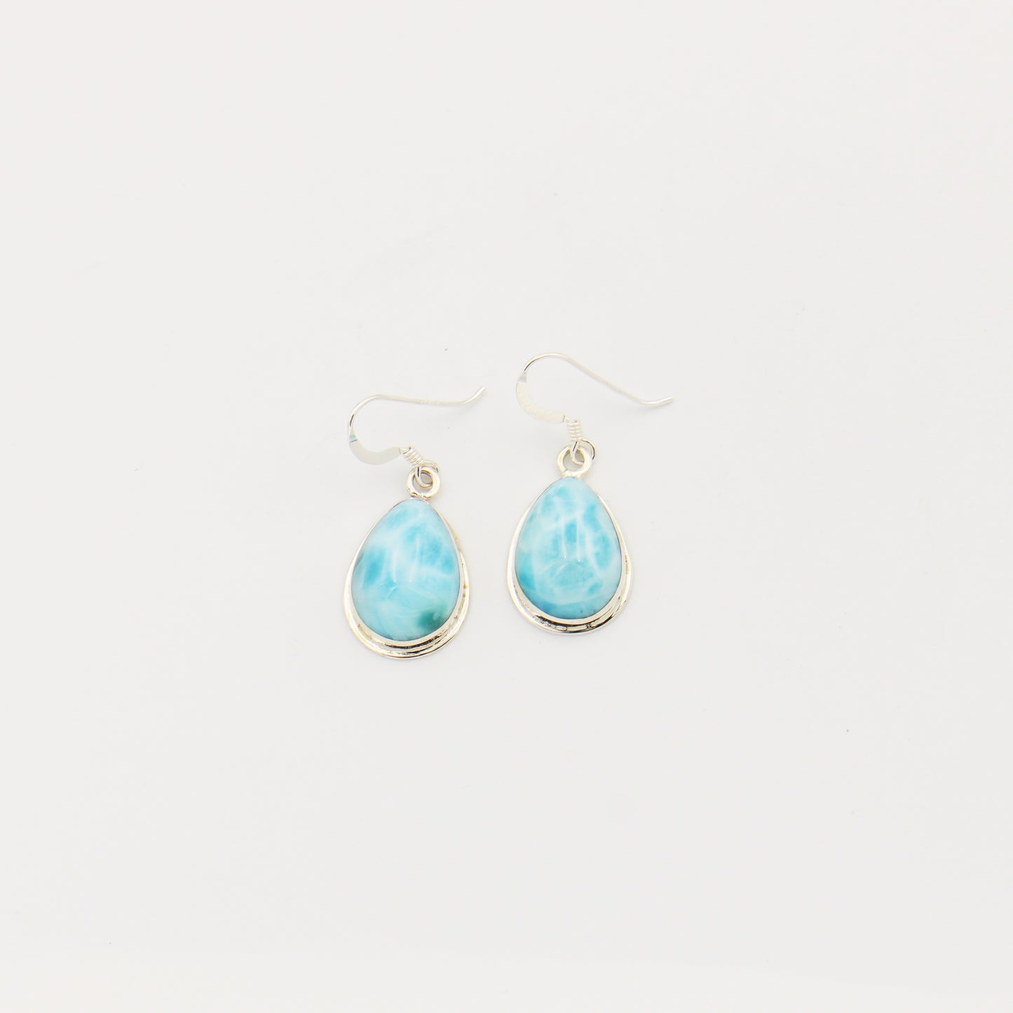 Larimar Teardrop Sterling Frame Earrings