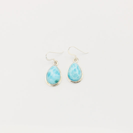 Larimar Teardrop Sterling Frame Earrings