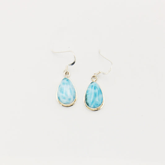 Larimar Teardrop Sterling Earrings