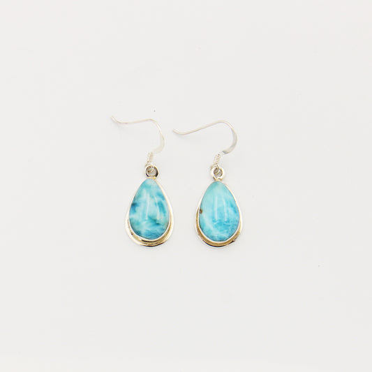Larimar Teardrop Sterling Frame Earrings