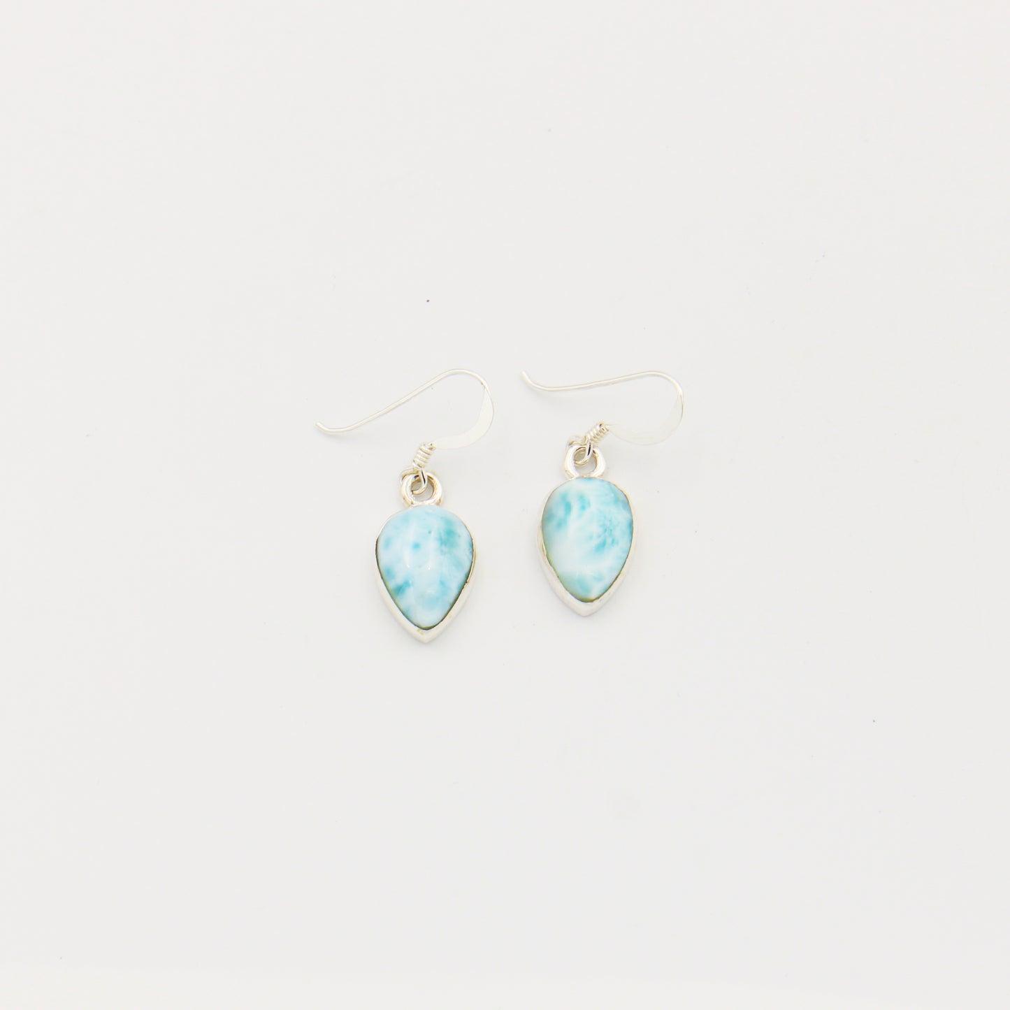 Larimar Pear Sterling Earrings