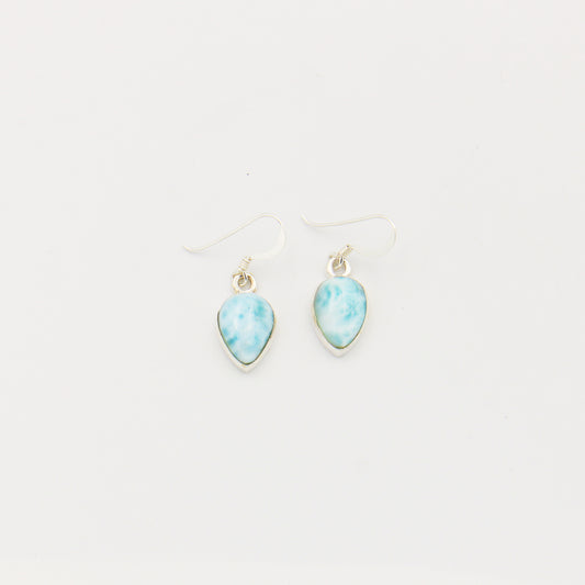 Larimar Pear Sterling Earrings