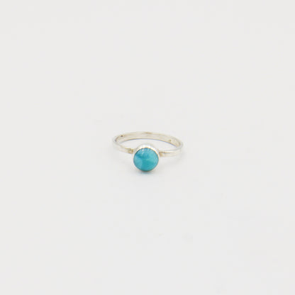 Larimar Small Round Sterling Dainty Band Ring Size 9.5