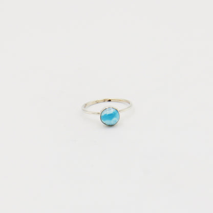 Larimar Small Round Sterling RIng Size 9