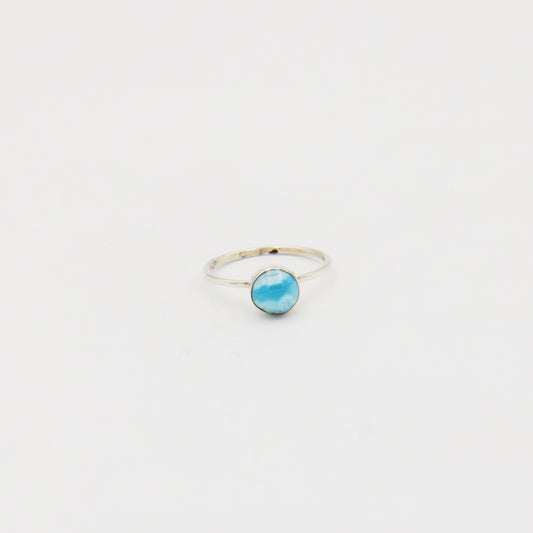 Larimar Small Round Sterling RIng Size 9