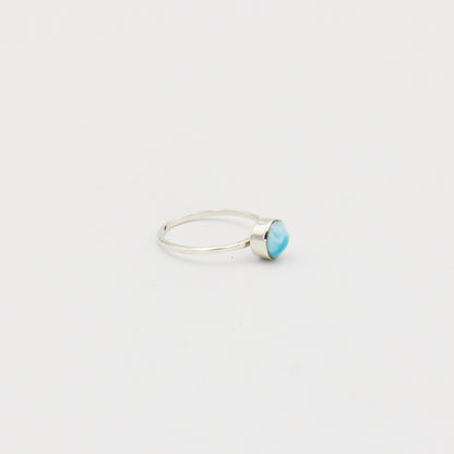 Larimar Small Round Sterling RIng Size 9