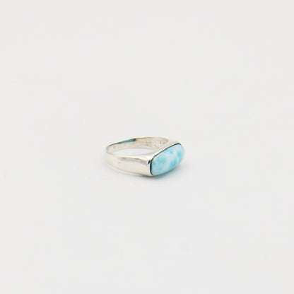 Larimar Side to Side Baguette Sterling Ring Size 7.5