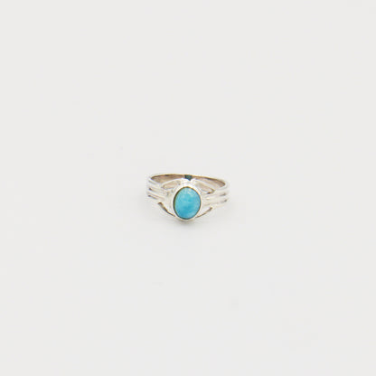 Larimar Nouveau Oval Sterling Ring Size 7