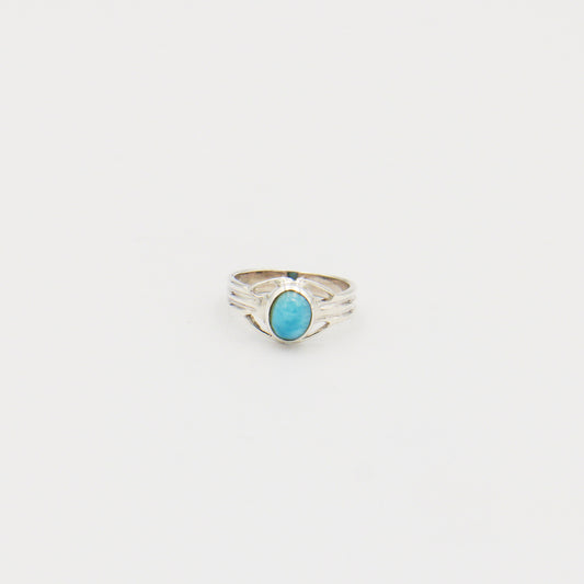 Larimar Nouveau Oval Sterling Ring Size 7
