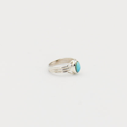 Larimar Nouveau Oval Sterling Ring Size 7