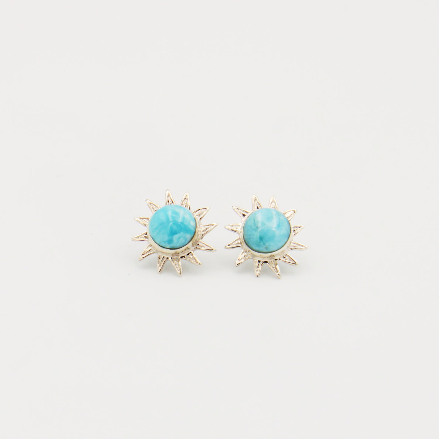 Larimar Sun Sterling Post Earrings