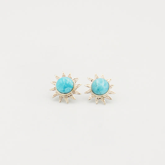 Larimar Sun Sterling Post Earrings