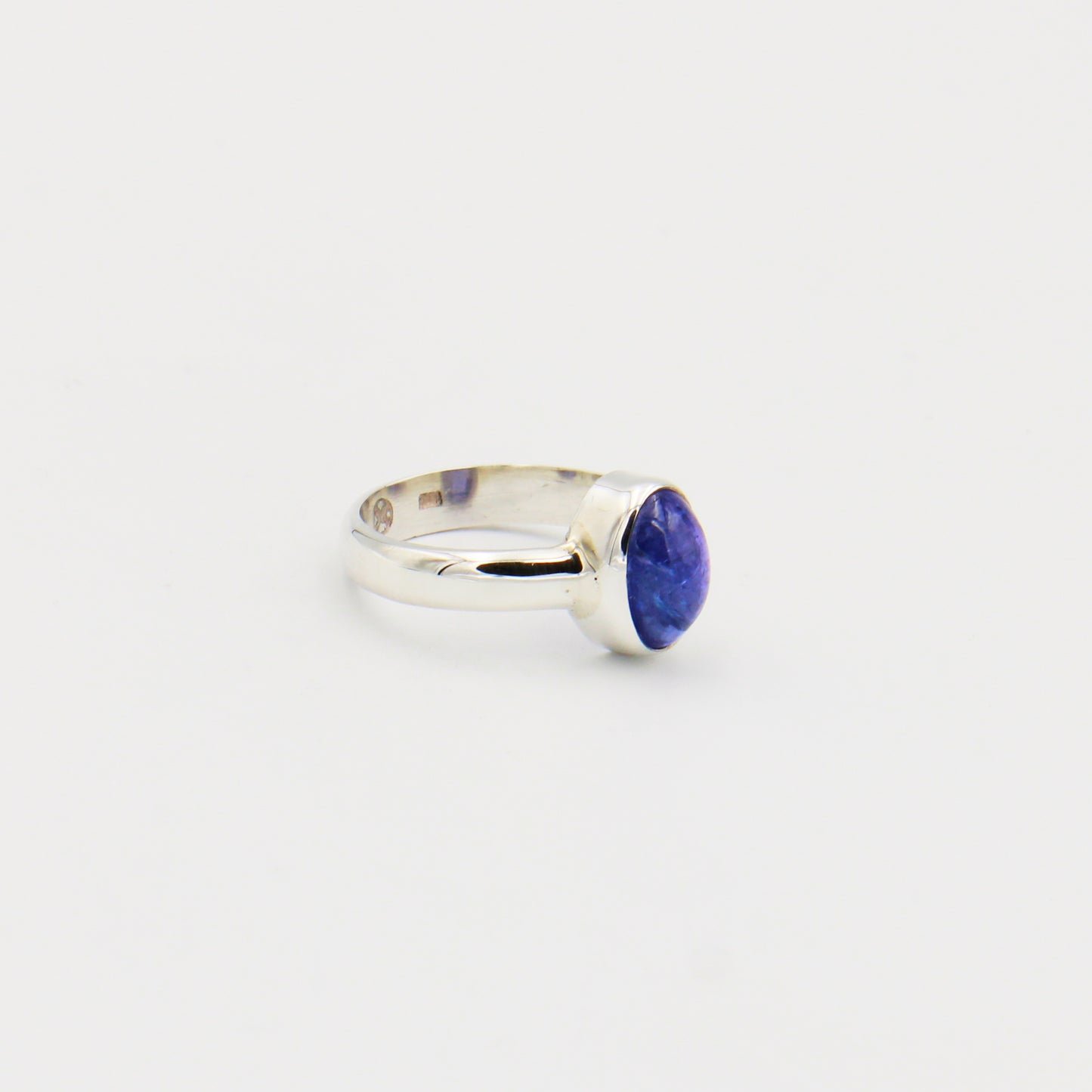 Tanzanite Cabochon Oval Sterling Ring Size 8