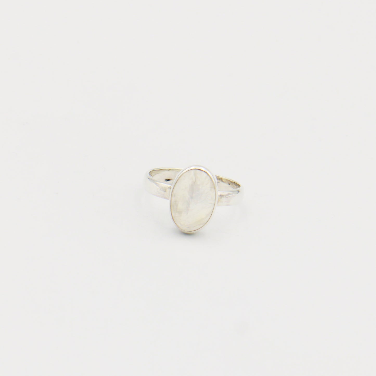 Moonstone Oval Cab Sterling Ring Size 7