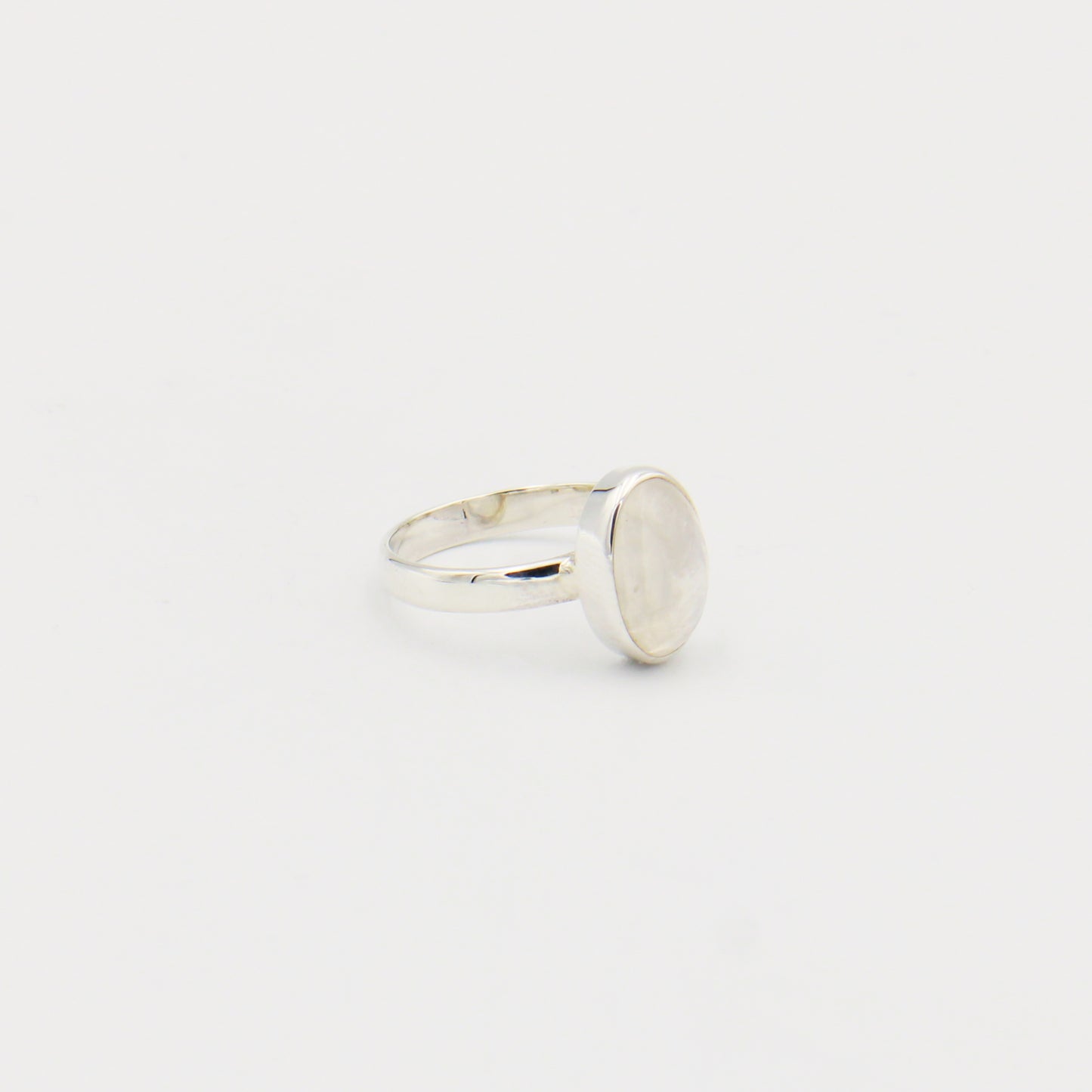 Moonstone Oval Cab Sterling Ring Size 7