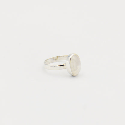Moonstone Oval Cab Sterling Ring Size 7