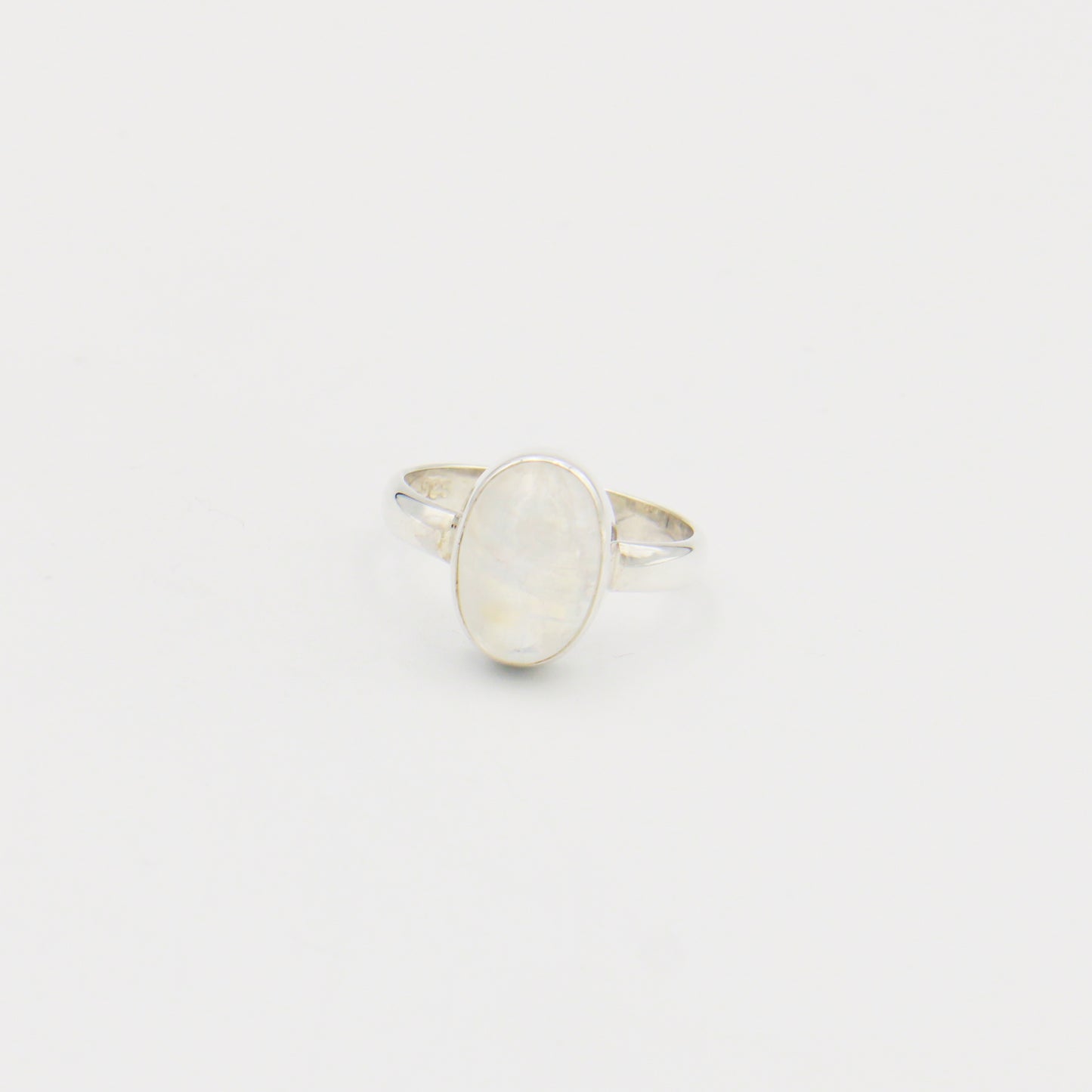Moonstone Oval Cab Sterling Ring Size 9