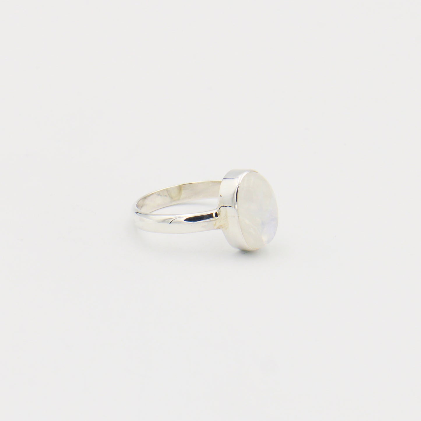 Moonstone Oval Cab Sterling Ring Size 9