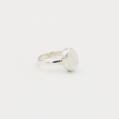 Moonstone Oval Cab Sterling Ring Size 9