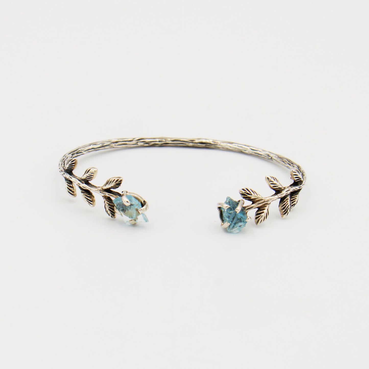 Rough Aquamarine Branch Sterling Silver Cuff