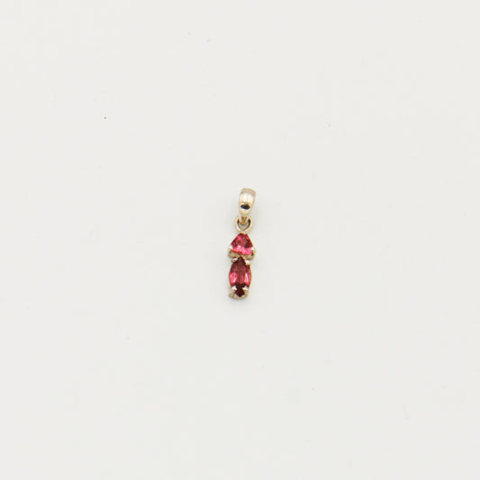 Dainty 2 Stone Tourmaline Sterling Pendant