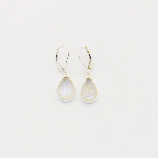 Moonstone Teardrop Sterling Silver Earrings
