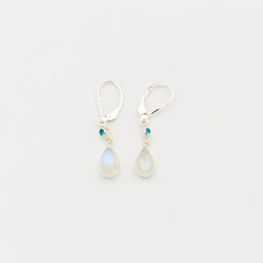 Moonstone Small Teardrop Sterling Earrings