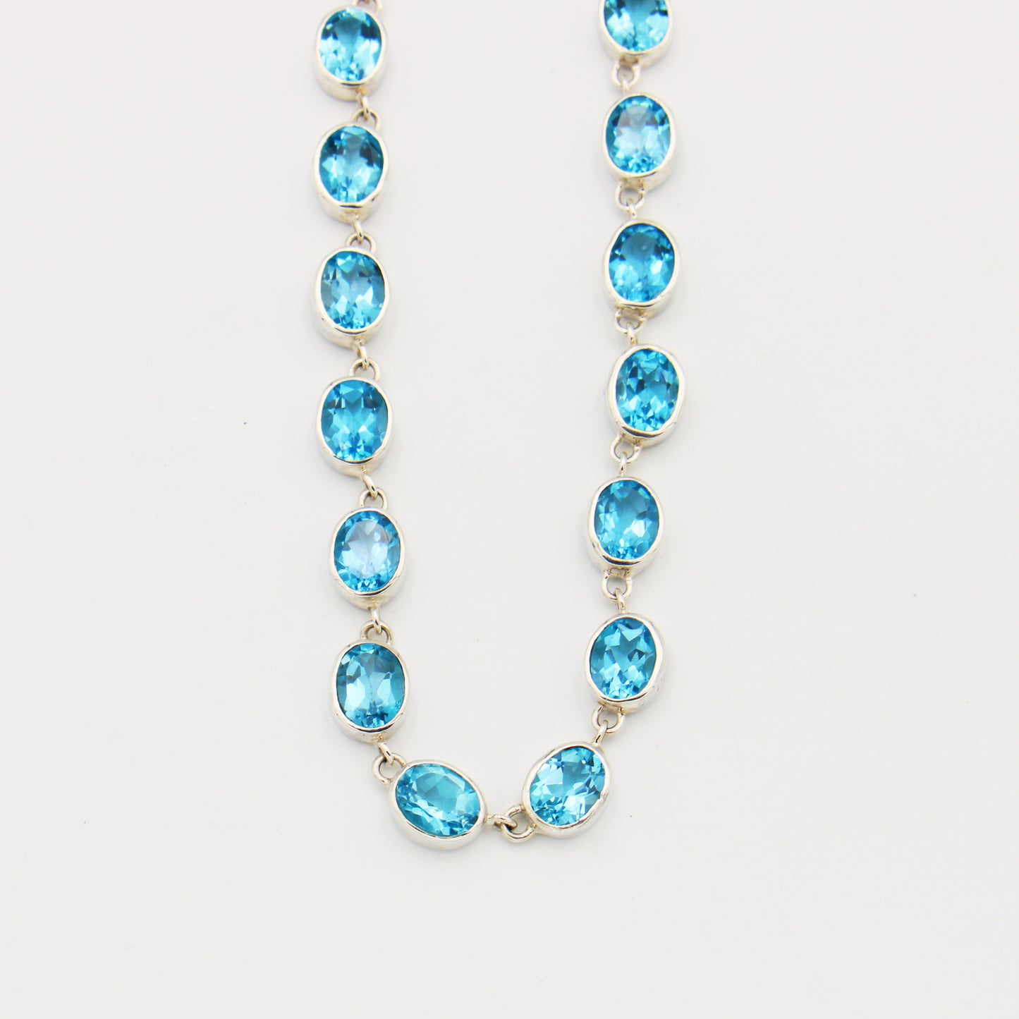 Blue Topaz Oval Statement Necklace