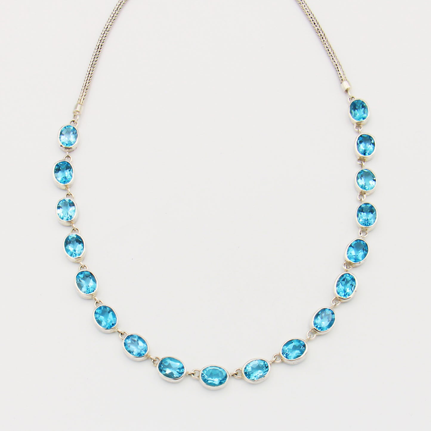 Blue Topaz Oval Statement Necklace