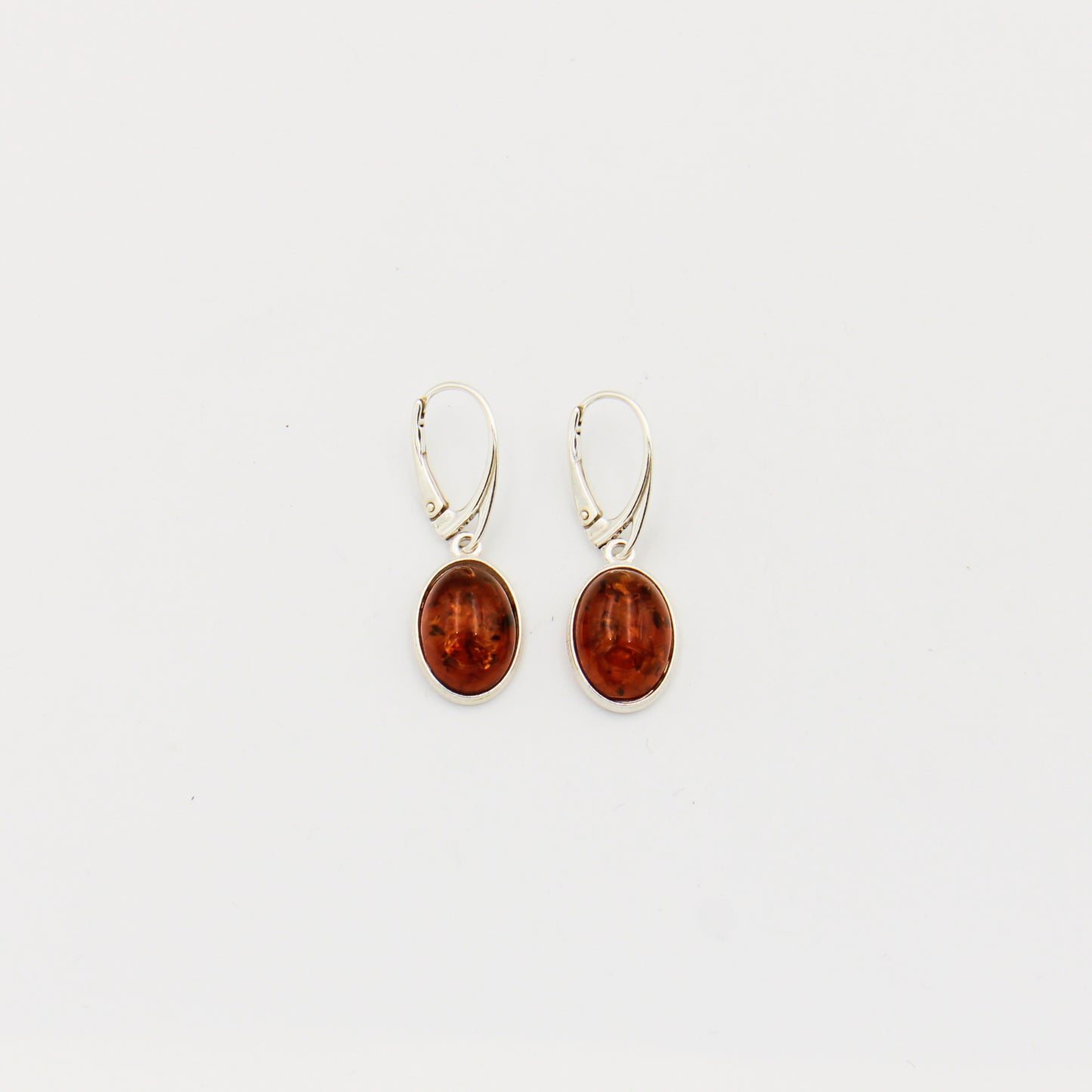 Amber Oval Sterling Earrings