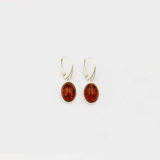 Amber Oval Sterling Earrings